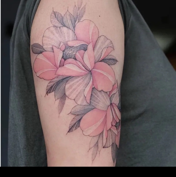 9 Pcs Flower Temporary Tattoo Beautiful Color Chest and Shoulder Tattoo - Picture 7 of 9